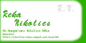 reka nikolics business card