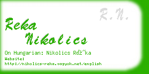 reka nikolics business card